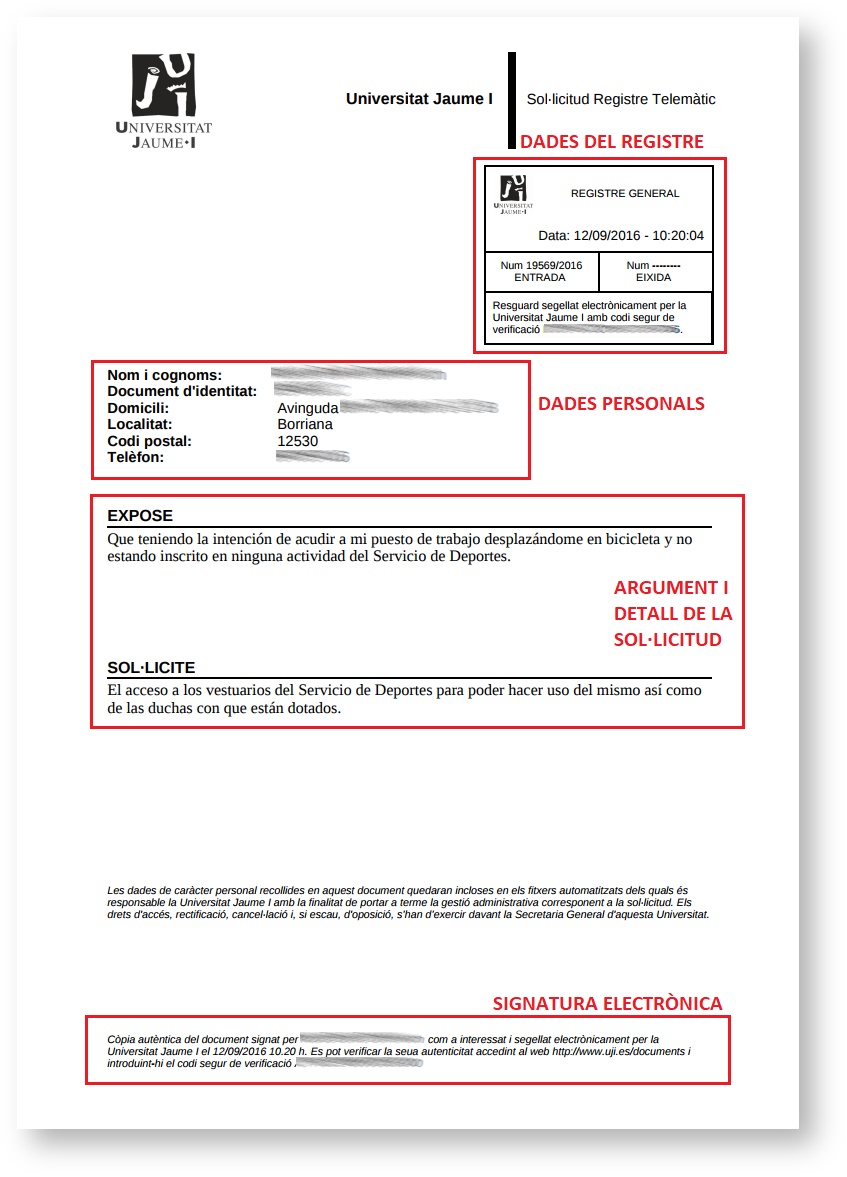 Document en pdf de resguard