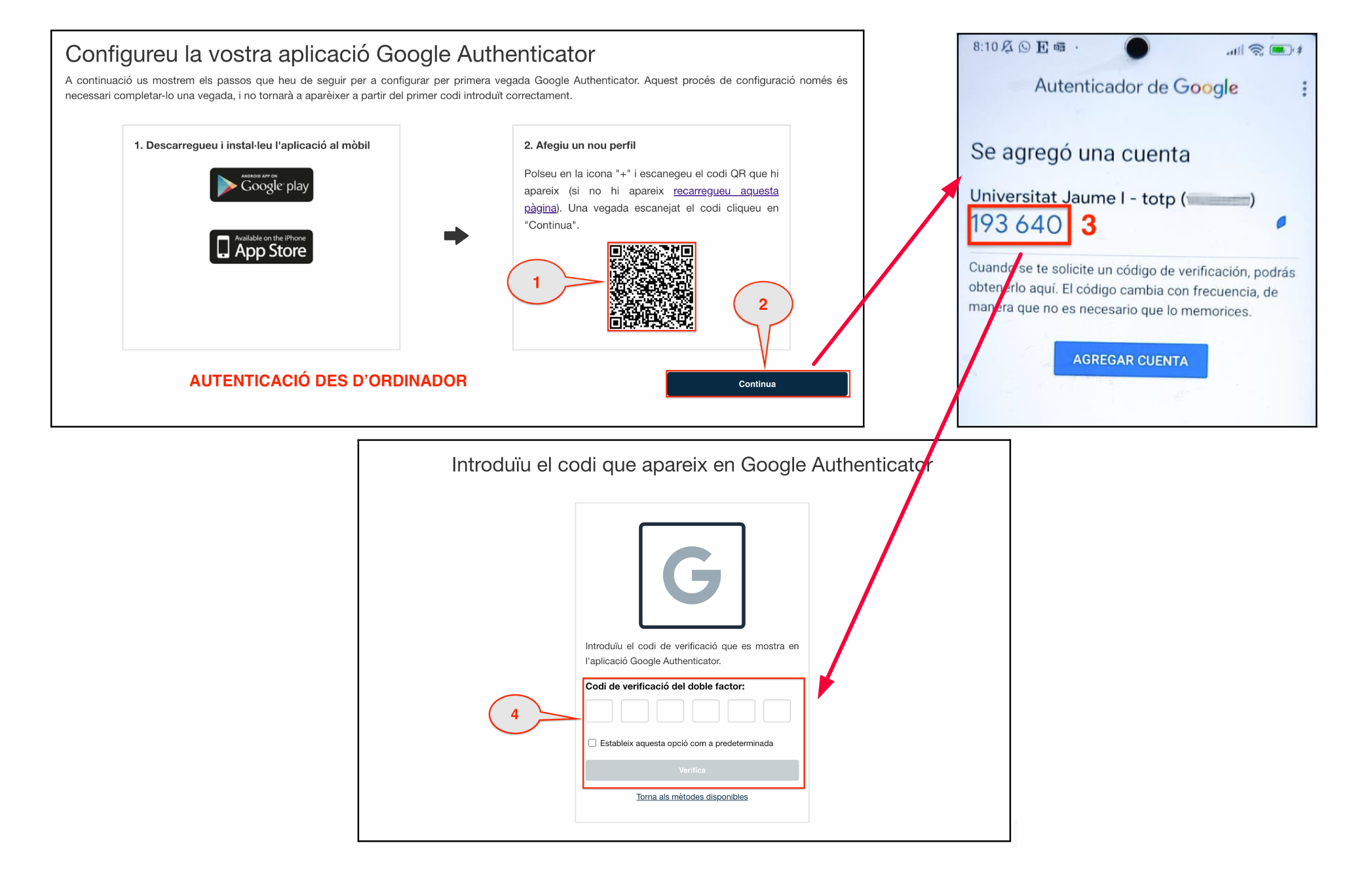 Pasos per configurar Google Authenticator amb codi QR